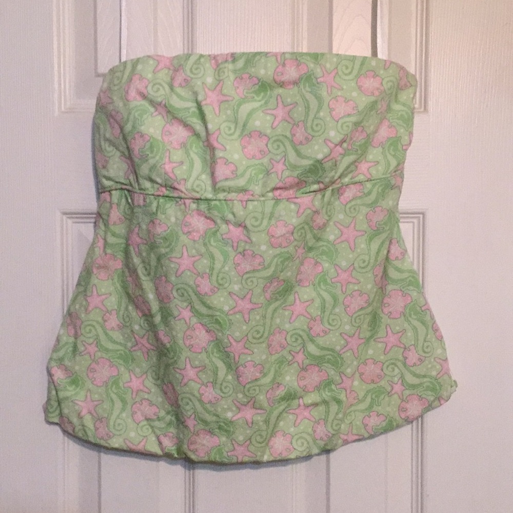 Vineyard vines woven strapless top sz 8